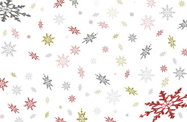 Wall Mural - beautiful illustration of multicolored snowflakes on a transparent background