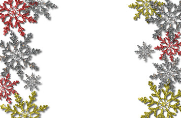 Wall Mural - beautiful illustration of multicolored snowflakes on a transparent background
