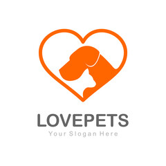 Canvas Print - love pets logo