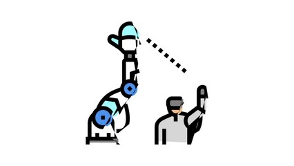 Sticker - teleoperated robot color icon animation