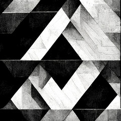 Wall Mural - modern abstract dynamic shapes black and white background with grainy paper texture. digital art.