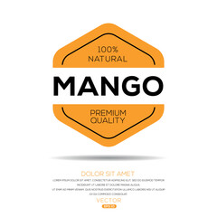 Wall Mural - Creative (Mango), Mango label, vector illustration.