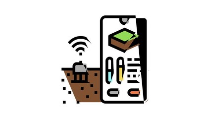 Wall Mural - soil monitoring agriculture color icon animation