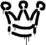 Fototapeta Młodzieżowe - graffiti spray crown icon with black spray paint 