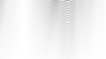 Wall Mural - Halftone wave lines background. Abstract dotted stripes texture. Warped and curved lines wallpaper. Minimalistic design