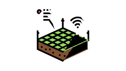 Wall Mural - plantation smart farm color icon animation