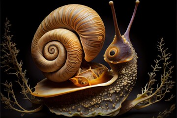 Deformed snail with two shells