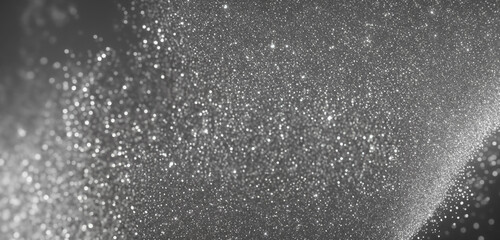 Poster - silver glitter background, stardust particle gradient. backgrounds for wallpaper, website banners, b