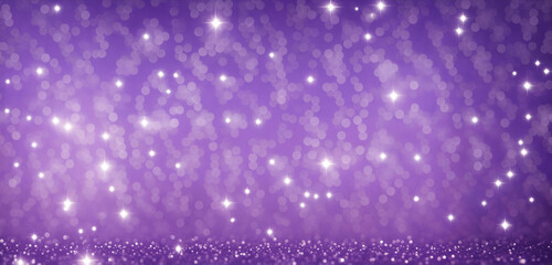 Poster - purple holiday background filled with bright particles and bokeh effects. filled with small, individ