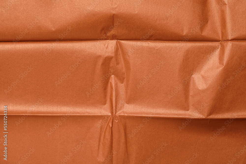 Closeup view of brown tissue paper as background