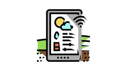 Wall Mural - climate monitoring agriculture color icon animation