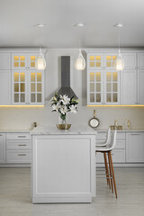 Wall Mural - Luxury kitchen interior with new stylish furniture