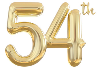 54th anniversary numbers gold celebrate number