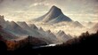 mountain landscape cloudy sky himalayan hill valley background screensaver HD render