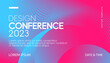 Abstract modern business conference design template with gradient halftone effect composition. Minimal flyer layout. Vector, 2023