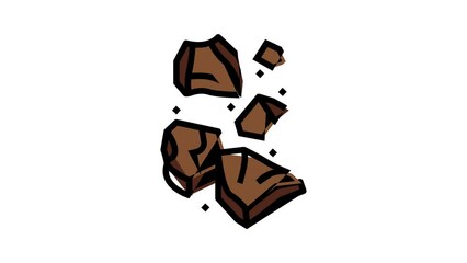 Wall Mural - chocolate slice food cut color icon animation