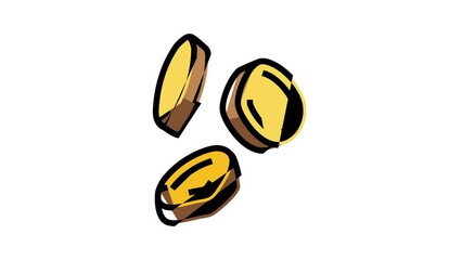 Sticker - slice fall sweet potato color icon animation