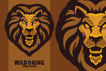 Wall Mural - LION MASCOT LOGO VECTOR ILLUSTRATION