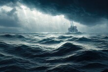 Ship In The Stormy Sea