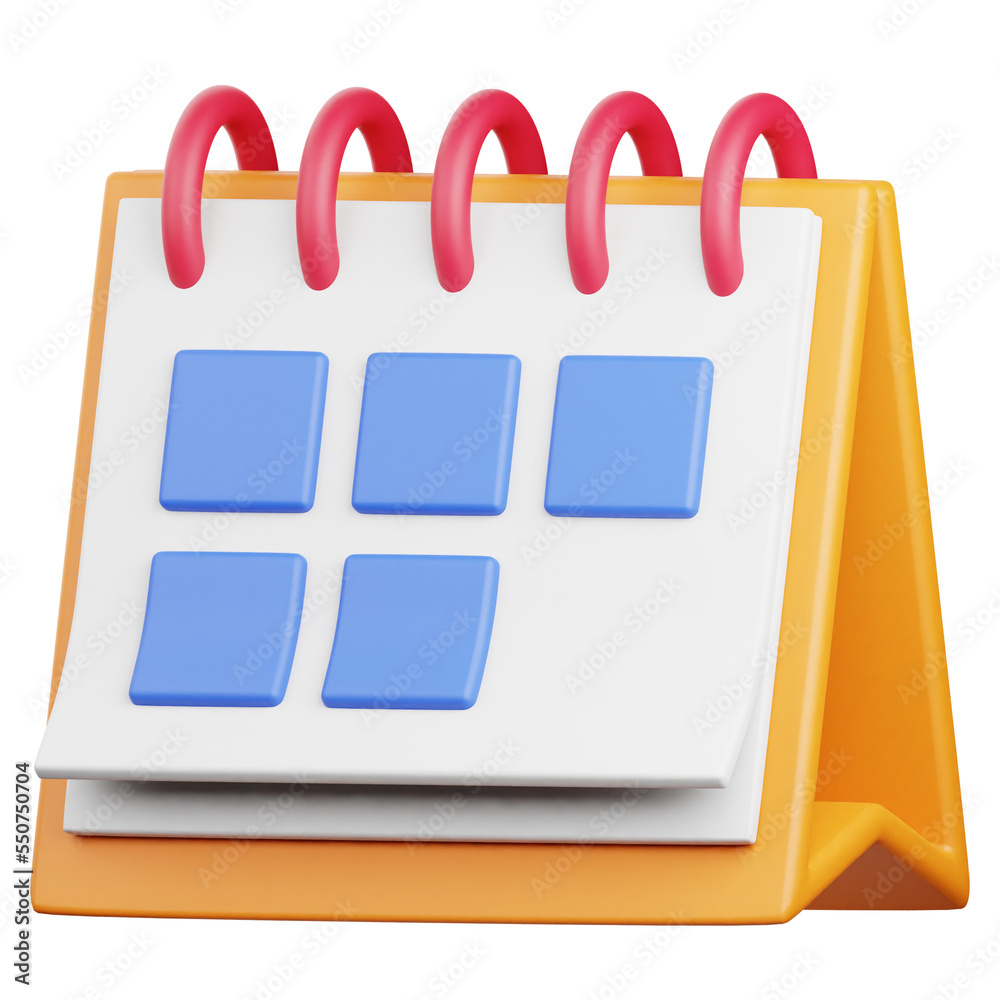 3D Render Calendar Icon, illustration isolated on white background ...
