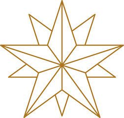 Canvas Print - Gold line star vector