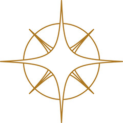 Wall Mural - Gold line star vector