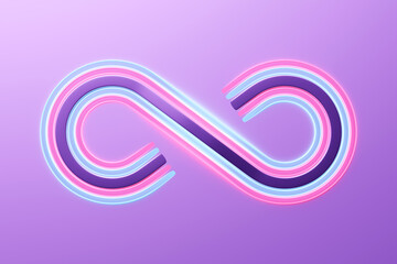 Poster - colorful infinity symbol template. 3d illustration of a realistic sign of eternity with colored stri
