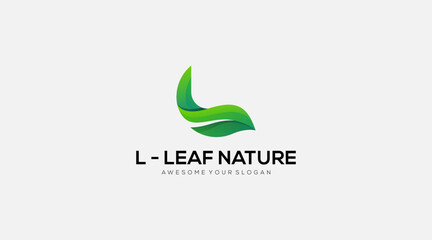 Wall Mural - Creative Letter L leaf Logo Design template vector