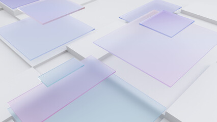 Wall Mural - colour glass technology square shape,science and technology concept,3d rendering