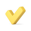 Positive yellow checkmark for vote checklist done yes accept approved agree choice 3d icon