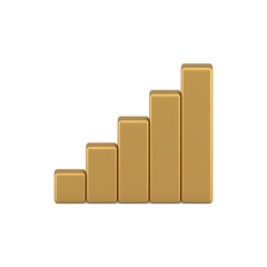 Poster - Graph increase pillar analyzing chart financial profit statistic diagram 3d icon