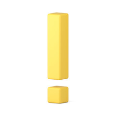 Poster - Yellow exclamation point attention signal warning alert notification isometric 3d icon