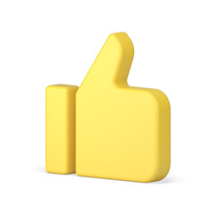Poster - Yellow thumb up cool like approved gesture internet emoticon social media communication 3d icon
