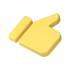 Poster - Yellow thumb up cool like gesture good acceptance internet social media reaction 3d icon