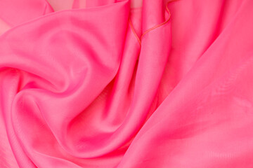 Poster - pink silk. wavy fabric. background for design