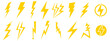 Vector lightning icon. A design element for a website, application, social networks