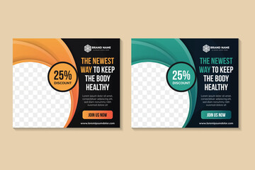 Poster - the newest way to keep the body healthy web banner template business invitation and social media pos