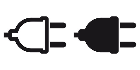 Aufkleber - ofvs244 OutlineFilledVectorSign ofvs - electric plug vector icon . isolated transparent . outline and filled version . AI 10 / EPS 10 . g11584