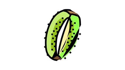 Sticker - cut fruit kiwi color icon animation