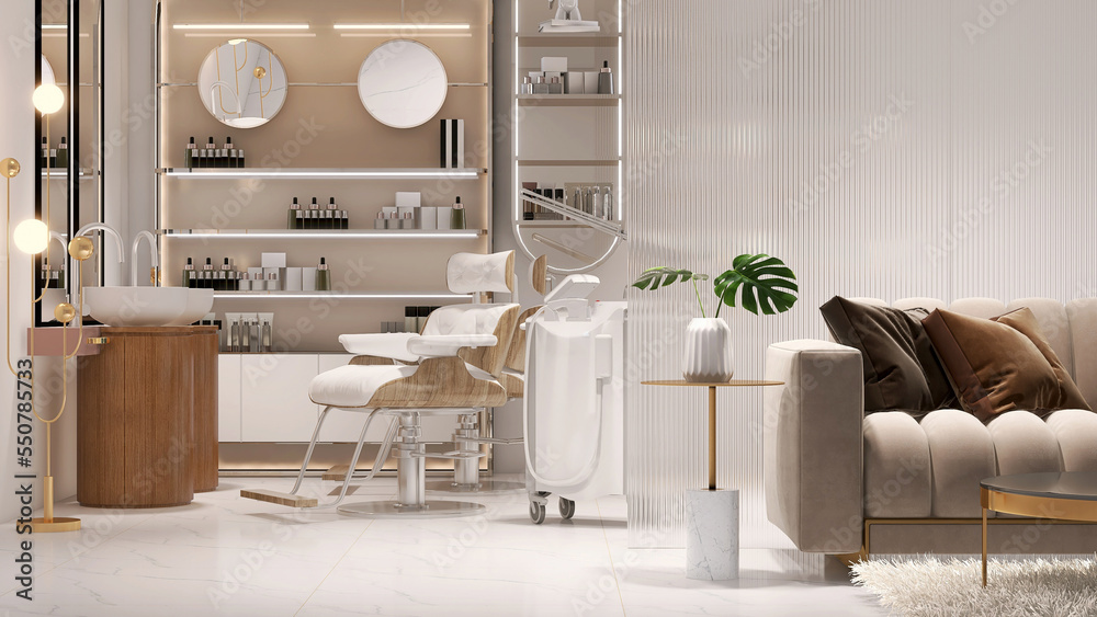 Stock-Foto „Modern and elegant interior design of professional beauty ...