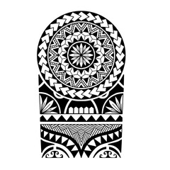 Wrap around arm polynesian tattoo design. Pattern aboriginal samoan. illustration EPS10