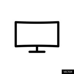 Fototapete - lcd, tv screen or monitor display vector icon in line style design for website design, app, ui, isol