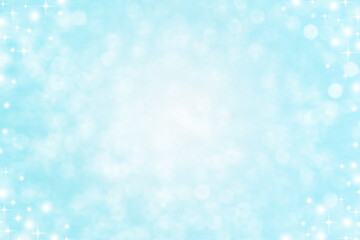 Wall Mural - abstract blur blue and white color background with star glittering light for show,promote and advert