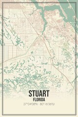 Poster - Retro US city map of Stuart, Florida. Vintage street map.