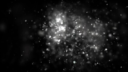 Wall Mural - Snowflakes and Frost Particles Loop Background 