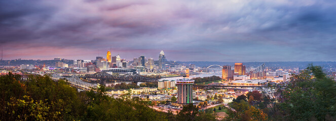Fototapete - Cincinnati, Ohio, USA Skyline