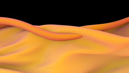 Wall Mural - Fabric orange background with folds, Abstract pink background, silk fabric. 3D render.