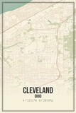 Fototapeta  - Retro US city map of Cleveland, Ohio. Vintage street map.