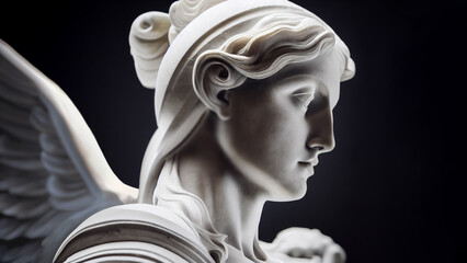 Wall Mural - Illustration of a Renaissance marble statue of Nike. She is the Goddess of victory. Nike in Greek mythology is known as Victoria in Roman mythology.