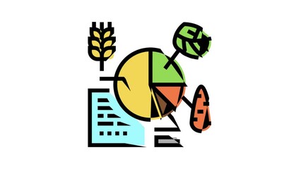 Wall Mural - crop analytics smart farm color icon animation